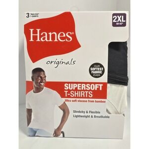 New Men's Hanes Originals 3 Pack Tagless SuperSoft  Modern Crewneck T-Shirts 2XL